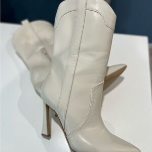 Madden Girl Cream Heeled Boots